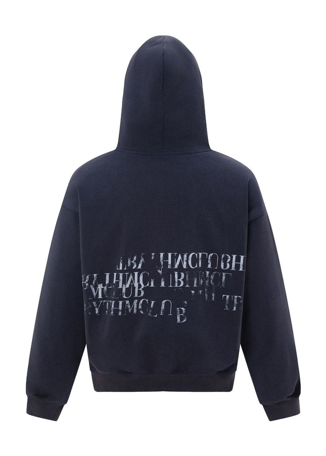 TALKLESSFASHION 27245 American retro high-end neutral letter design neutral thickened men's heavy loose hooded sweatshirt