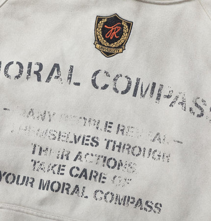 TALKLESSFASHION 27258 American retro neutral high-end sense old sense deconstruction design men's heavy loose hooded sweatshirt