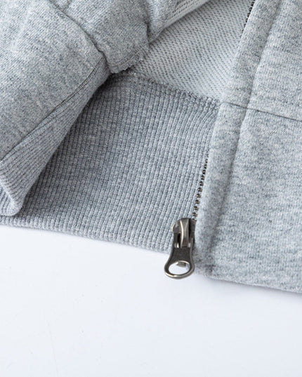 TALKLESSFASHION 27378 American retro unisex high-end solid color deconstructed design men's heavy loose hooded sweatshirt