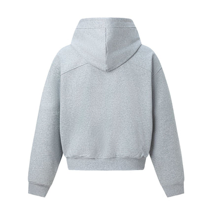 TALKLESSFASHION 27378 American retro unisex high-end solid color deconstructed design men's heavy loose hooded sweatshirt