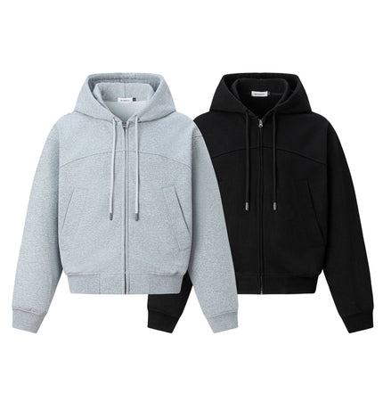 THETLSTUDIO 27378 American retro unisex high-end solid color deconstructed design men's heavy loose hooded sweatshirt