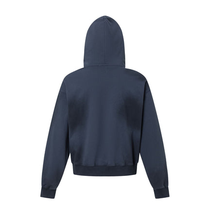 TALKLESSFASHION 27415 American street trend neutral trend print old-feeling spray horse design short and wide men's hooded sweatshirt