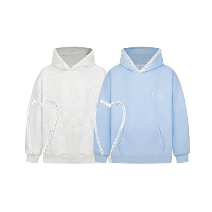 TALKLESSFASHION 2769 American retro high street trend men's and women's high-end letter embroidery love design men's hooded sweatshirt