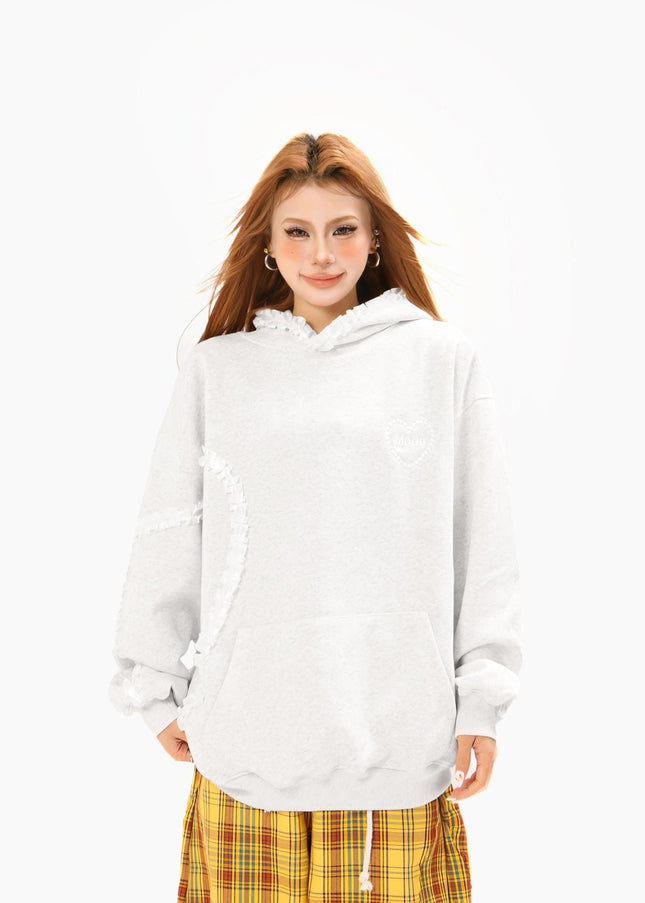 TALKLESSFASHION 2769 American retro high street trend men's and women's high-end letter embroidery love design men's hooded sweatshirt