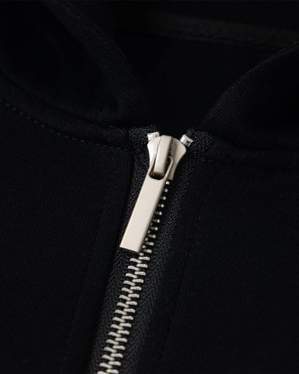 TALKLESSFASHION 2879 American retro high street trend men's and women's high-end solid color versatile design men's zipper hooded sweatshirt