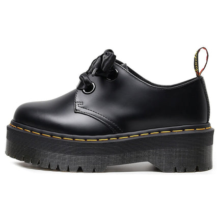 TALKLESSFASHION 35 / black 1461 Platform Small Leather Shoes 2 Hole Rose Roger Women's Homo Holly Leather Low Top Flatform Sole Booties College Style