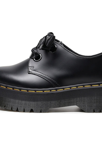 THETLSTUDIO 35 / black 1461 Platform Small Leather Shoes 2 Hole Rose Roger Women's Homo Holly Leather Low Top Flatform Sole Booties College Style