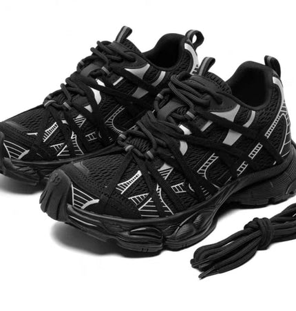TALKLESSFASHION 35 / black 2025 summer new braided strap casual height-increasing daddy shoes
