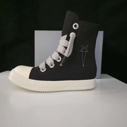 TALKLESSFASHION 35 / black Europe Station Platform Shoes 2023 New High Top Shoes Men's Canvas Platform Pentagram Couple Shoes Casual Booties Women