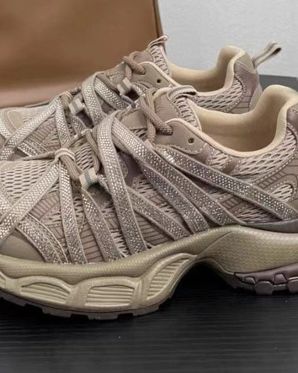 TALKLESSFASHION 35 / brown 2025 summer new braided strap casual height-increasing daddy shoes