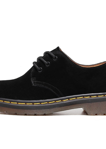THETLSTUDIO 35 / Suede Black (3cm) Reverse velvet 1461 low-top small leather shoes, women's leather, British style plus-size boots, round-toed men's casual workwear, Martin shoes