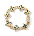 7inch bracelet / Golden green zirconium