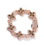 7inch bracelet / Rose gold olive green
