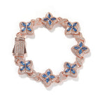 7inch bracelet / Rose gold sea blue