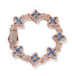 7inch bracelet / Rose gold sea blue