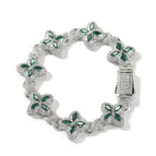 7inch bracelet / Silver green zirconium