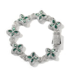 7inch bracelet / Silver green zirconium