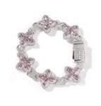 7inch bracelet / Silver powder zirconium