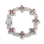 7inch bracelet / Silver red corundum