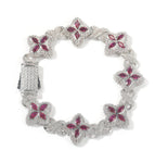 7inch bracelet / Silver red corundum