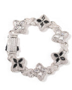 Silver white + black