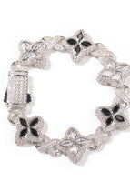 Silver white + black
