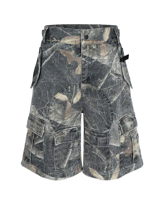 TALKLESSFASHION 8487 / Asian M Washed Camouflag Baggy Short  --8953