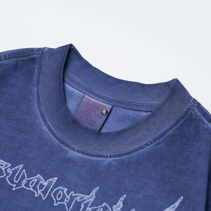 TALKLESSFASHION Abstract print T-shirt short sleeve men's top cotton crew neck casual shirt loose summer ins hip hop street trend