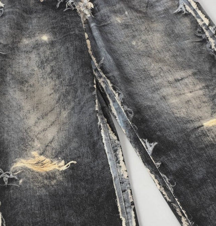 Destroyed Scimitar Jeans in Smoky Blue Black