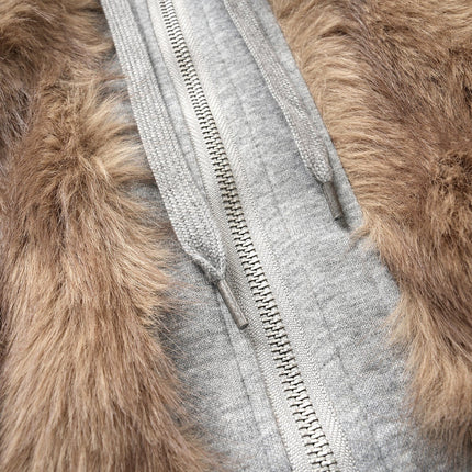 TALKLESSFASHION American Faux Fur Cropped Layered Jacket