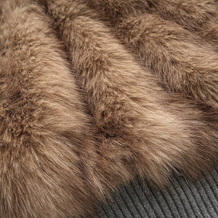 TALKLESSFASHION American Faux Fur Cropped Layered Jacket