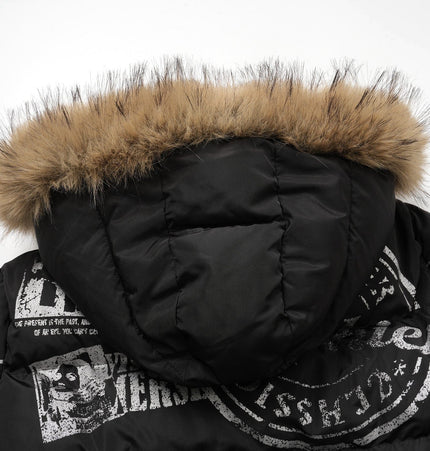 TALKLESSFASHION American Fur Collar Cropped Puffer