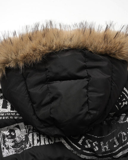 TALKLESSFASHION American Fur Collar Cropped Puffer