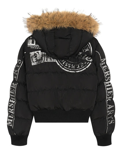 TALKLESSFASHION American Fur Collar Cropped Puffer