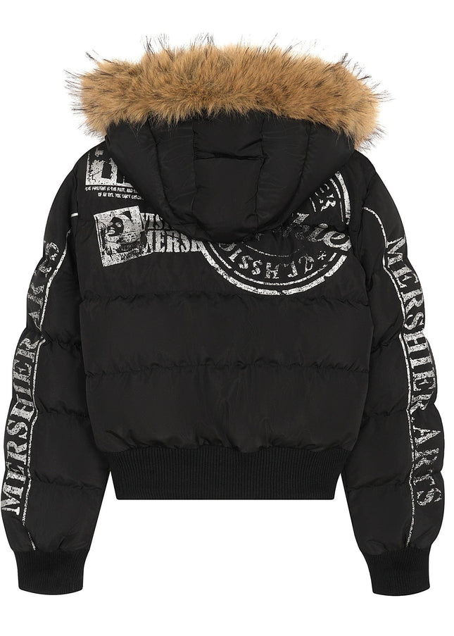TALKLESSFASHION American Fur Collar Cropped Puffer