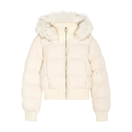 TALKLESSFASHION American Fur Collar Cropped Puffer