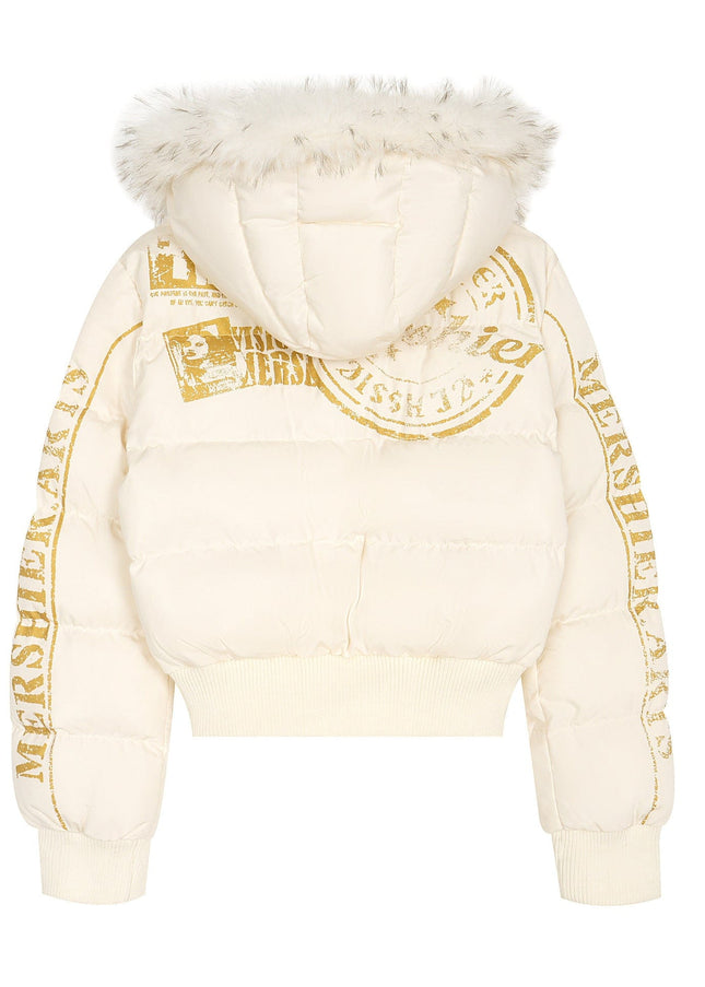 TALKLESSFASHION American Fur Collar Cropped Puffer