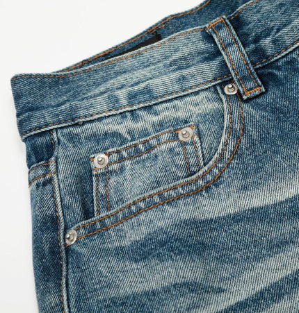 THETLSTUDIO American high street washed cat beard jeans for men and women couples cleanfit retro straight leg slim trousers trend
