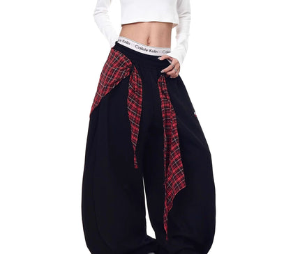 TALKLESSFASHION American ins style Korean trend corset slacks women's autumn loose drape dancing must-have jazz dance scimitar pants