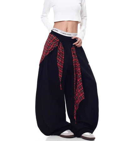 TALKLESSFASHION American ins style Korean trend corset slacks women's autumn loose drape dancing must-have jazz dance scimitar pants