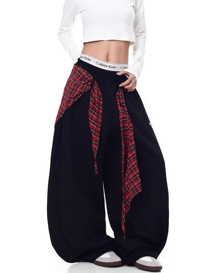 TALKLESSFASHION American ins style Korean trend corset slacks women's autumn loose drape dancing must-have jazz dance scimitar pants