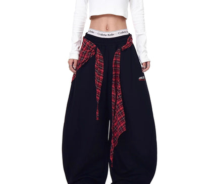 TALKLESSFASHION American ins style Korean trend corset slacks women's autumn loose drape dancing must-have jazz dance scimitar pants