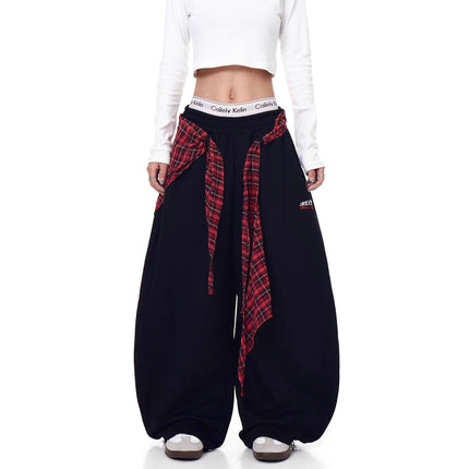 TALKLESSFASHION American ins style Korean trend corset slacks women's autumn loose drape dancing must-have jazz dance scimitar pants