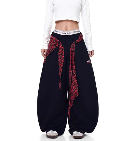 TALKLESSFASHION American ins style Korean trend corset slacks women's autumn loose drape dancing must-have jazz dance scimitar pants