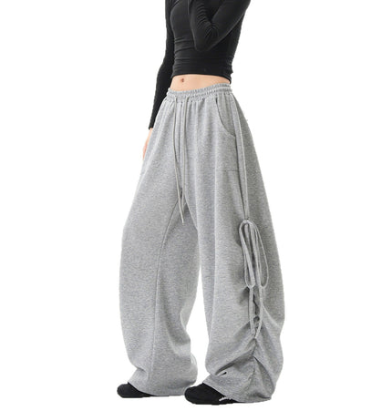 THETLSTUDIO American lazy and loose streamer strappy gray sweatpants hot girl jazz dance hip hop loose straight scimitar pants