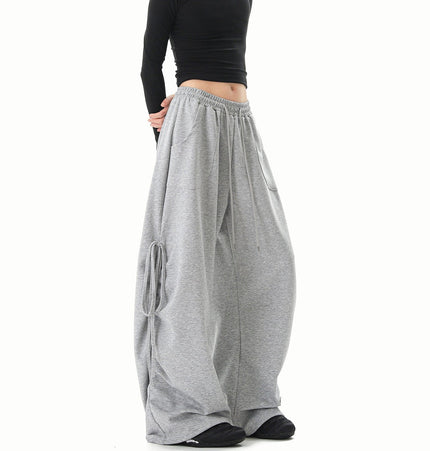 THETLSTUDIO American lazy and loose streamer strappy gray sweatpants hot girl jazz dance hip hop loose straight scimitar pants