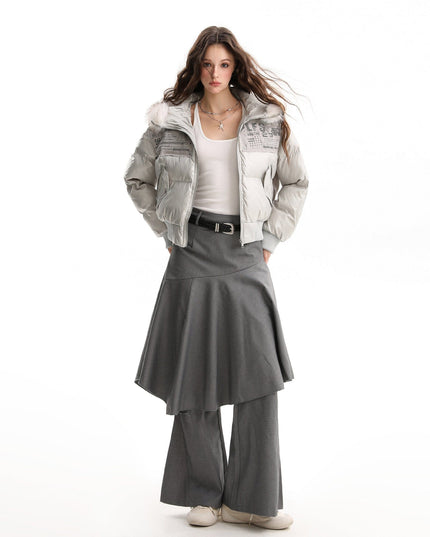 TALKLESSFASHION American mountain carved fur collar jacket
