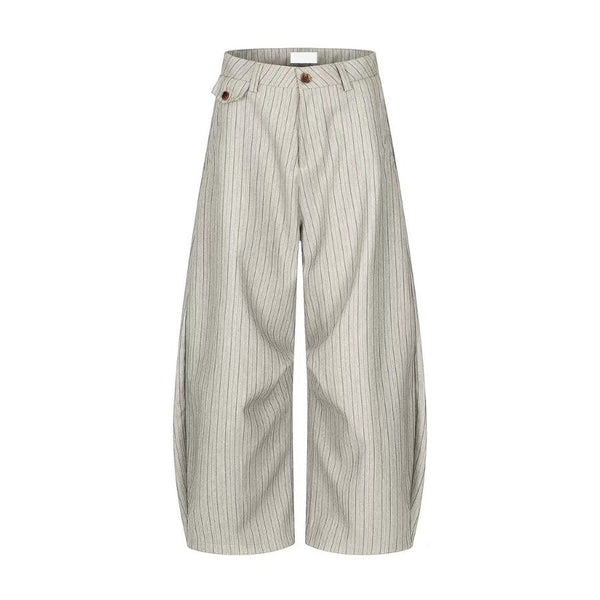 THETLSTUDIO American retro casual versatile striped trousers for men and women, spring and autumn loose wide-leg scimitar pants, old money style high-end — 2