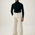 TALKLESSFASHION American retro casual versatile striped trousers for men and women, spring and autumn loose wide-leg scimitar pants, old money style high-end