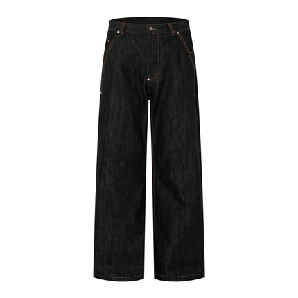TALKLESSFASHION American retro cleanfit straight-leg jeans for men and women, versatile loose and casual, slimming long pants
